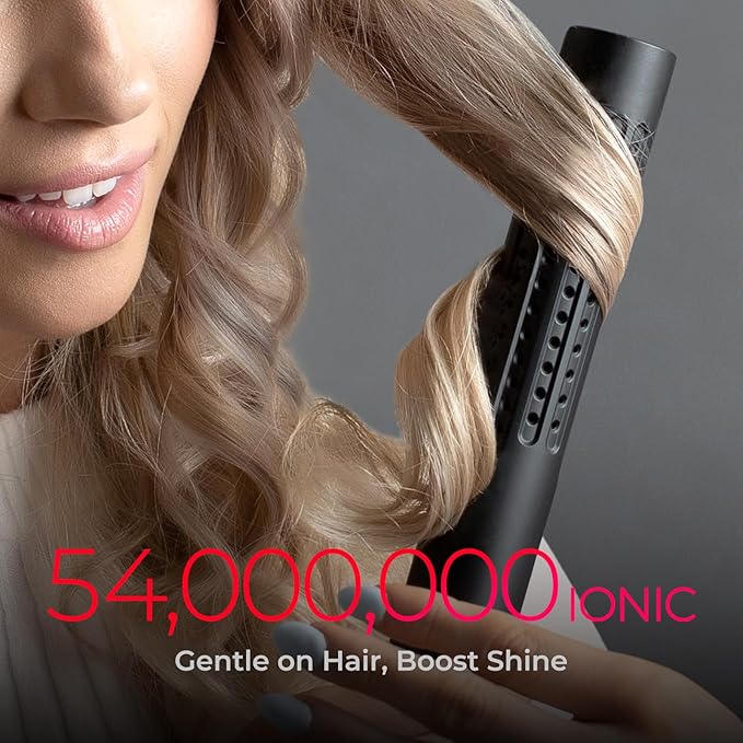 TYMO Airflow 2.0 Curling Iron Flat Iron - Hair Straightener and Curler 2 in 1, 1.25 Inch Curling Wand for Long Short Hair, Dual Voltage for Travel, 54 Million Ionic, Anti-Tangle, 5 Temps, Black