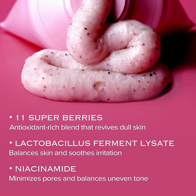 VERY BERRY Pore Deep Cleansing Foam | Berry Complex+Micro Biome for Moisture & Healthy Glow | Gentle Exfoliating Face Scrub for Bumpy Skin | Pore Cleanser | 100g/ 3.52 FL OZ