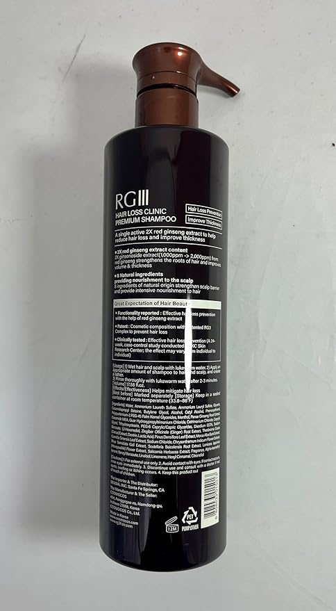 RG3 RGIII PREMIUM HAIR LOSS CLINIC SHAMPOO (ONE BOTTLE)