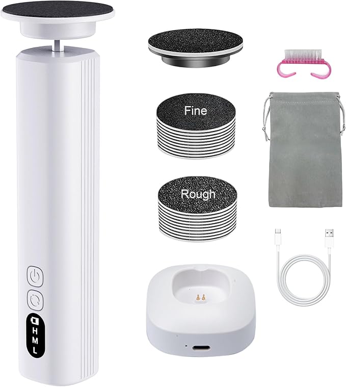 Electric Foot Callus Remover Rechargeable, 6 Speeds Adjustable USB Charging Foot Sander, Portable Electric Foot File Professional Foot Grinder for Dead Skin & Cracked Heel
