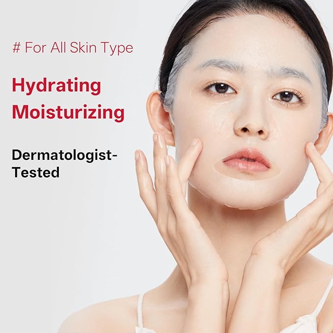 Collagen Face Mask - Hydrating & Moisturizing Sheet Mask with Natural Centella Asiatica for Soothing Skincare, Deeply Nourishing Dry Skin 1-Count