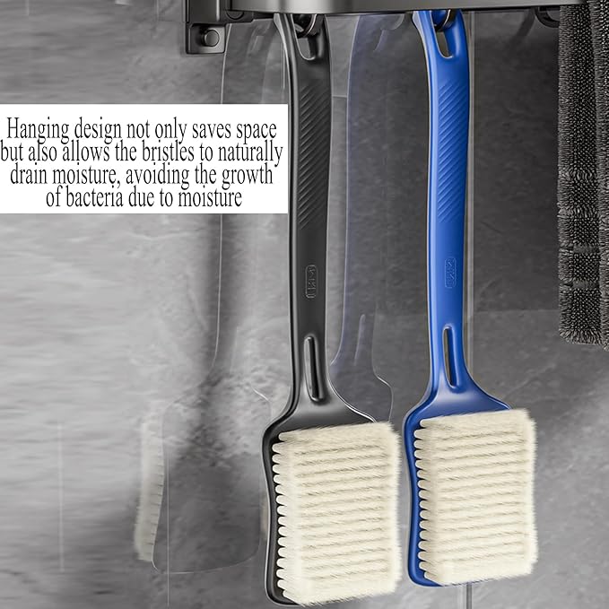 Shower Brush - Upgraded Large Brush Head 3" Wide and 4.33" Bath Brushes with Soft Curved Long Handle Body Back Scrubber Body Brush Suitable for Wet or Dry, Women and Men