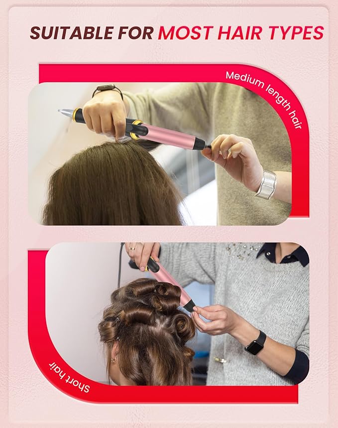 Ukliss Mini Curling Iron, Heats in 30s for Soft Waves & Curls, Dual Voltage Travel Curling Iron with 5 Temp & Anti-Scald Guard, Perfect for Short to Medium Hair,Travel Friendly (Black-Travel, 1 Inch)