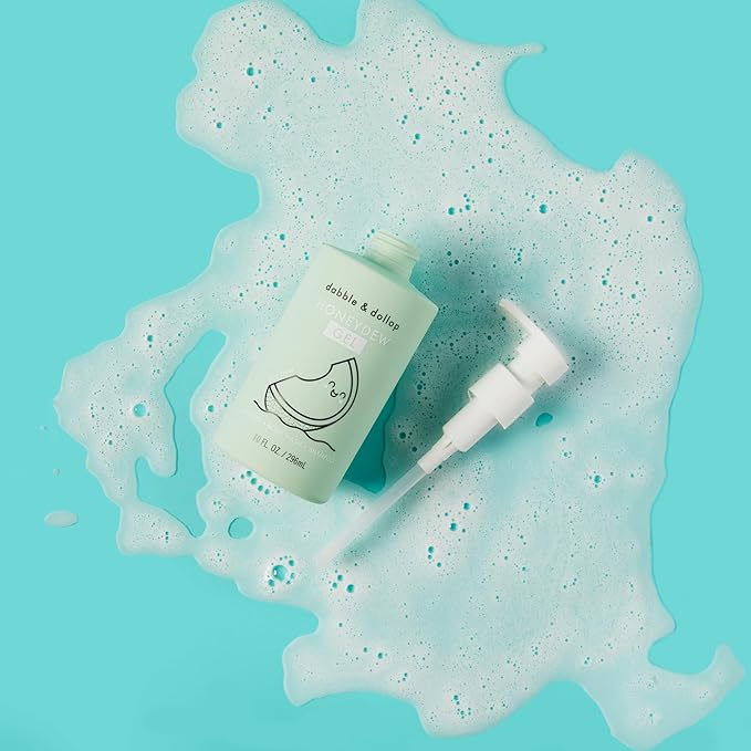 Dabble & Dollop Honeydew Melon Body Wash & Shampoo – 3-in-1 Natural Bubble Bath for Kids, No Parabens or Sulfates, Vegan, Gluten-Free, Tear-Free (10oz, Pack of 2)