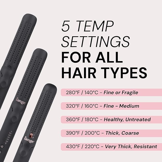 L'ANGE HAIR Le Duo Flex 360° Airflow Titanium Styler | Curling Iron with Adjustable Settings Creates Waves | Air Flow Styler Enhances Volume Locks | Dual Voltage Tool for All Hair Types (Black)