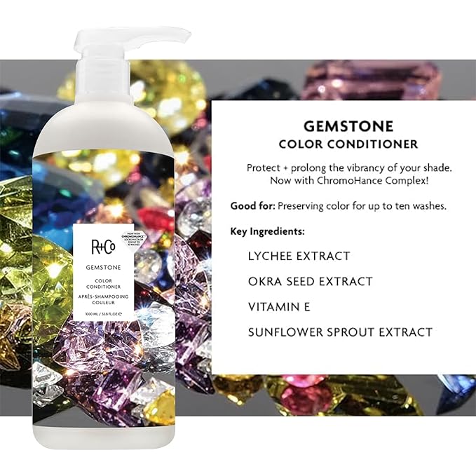 R+Co Gemstone Color Shampoo & Conditioner Set | Protects Color, Repairs & Nourishes | Vegan + Cruelty-Free | 33.8oz (Pack of 2)