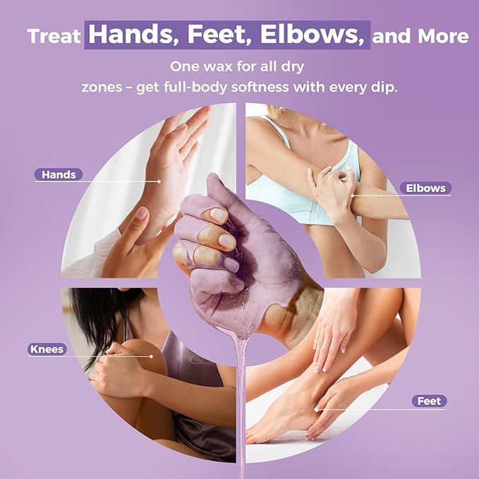 Paraffin Wax Refills 10 Packs for Paraffin Wax Bath Machine - for Dry Cracked Skin on Hands, Feet, Elbows - Moisturizing Hydration to Relieve Stiff Muscles & Joints (Lavender)