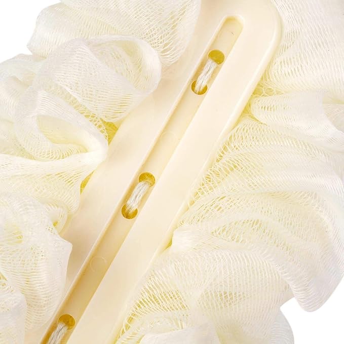 Back Scrubber for Shower,Loofah Long Handle Bath Body Brush,Soft Nylon Mesh Sponge for Shower,Loofah On a Stick for Men Women,Exfoliating Scrub Cleaning Luffa for Elderly(3-Pack,White)