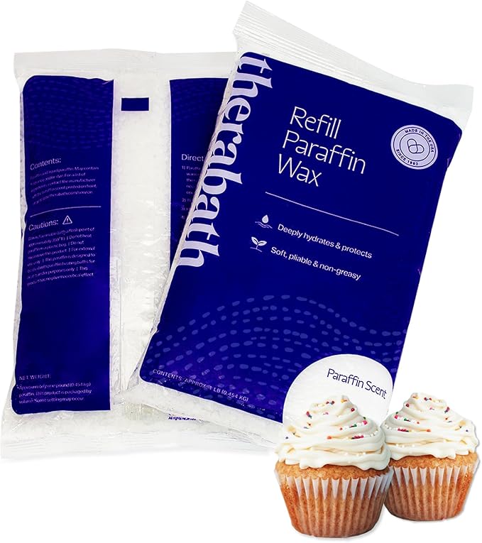 Therabath Paraffin Wax Refill - Thermotherapy - Use to Relieve Arthritis Discomfort, Stiff Muscles, & Dry Skin - For Hands, Feet, Body - Deeply Hydrates & Protects - Made in USA, 12 lb Vanilla Cupcake
