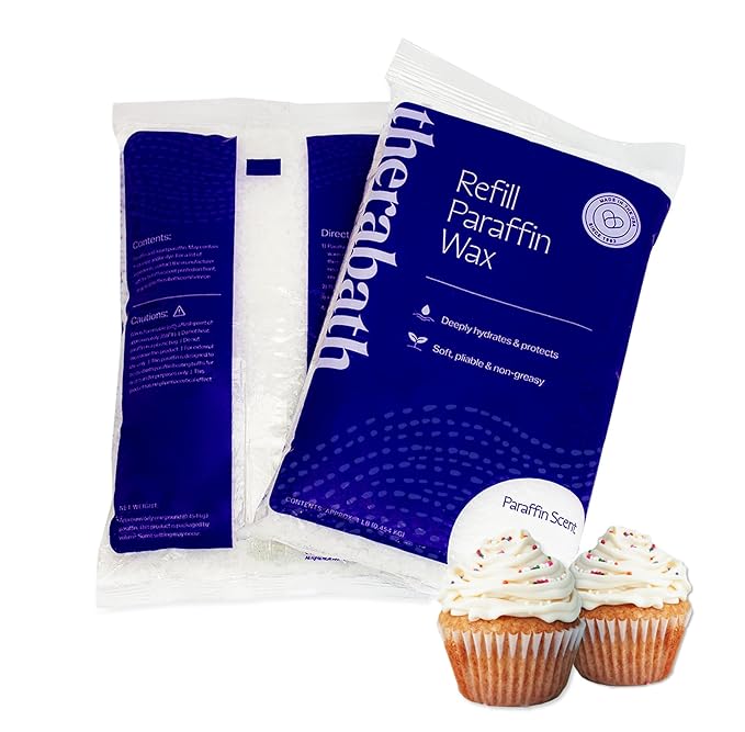 Therabath Paraffin Wax Refill - Thermotherapy - Use to Relieve Arthritis Discomfort, Stiff Muscles, & Dry Skin - For Hands, Feet, Body - Deeply Hydrates & Protects - Made in USA, 6 lb. Vanilla Cupcake