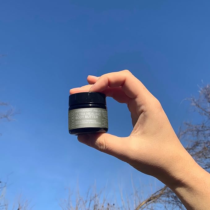 Ora's Amazing Herbal Ultra Healing Body Butter, Intensive Moisturizer For Dry Skin, Spearmint & Bergamot Essential Oil, 1 oz, Peppermint Field Scent