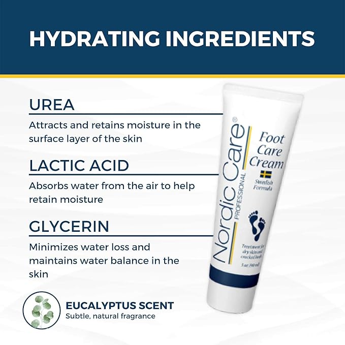 Nordic Care Foot Care Cream Intensive Repair | Urea & Glycerin Repairs Dry Feet & Cracked Heels | Noticeable Results In Days
