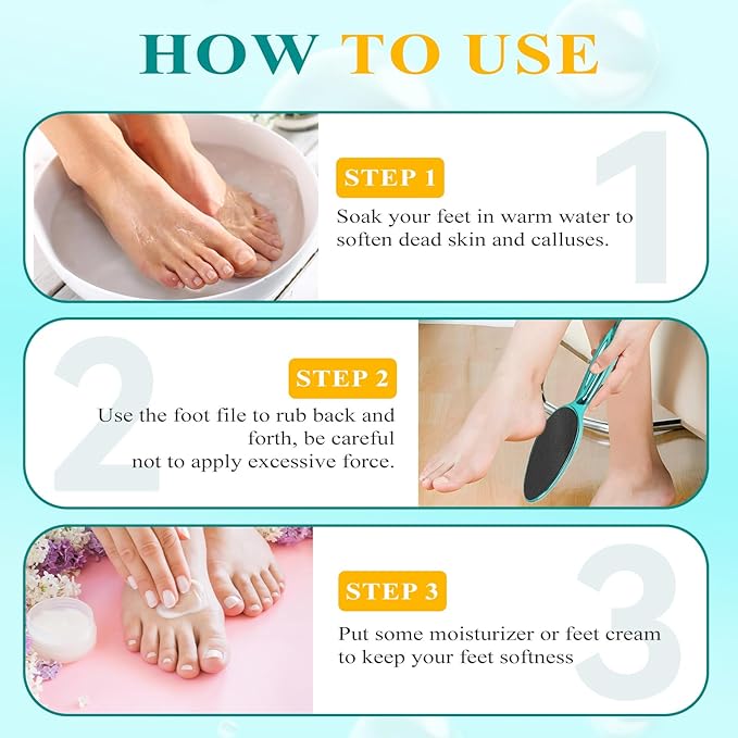 Glass Foot File, Foot Scrubber for Hard Skin Remover - Foot Callus Remover, Pedicure Tools for Feet Dead Skin, Foot Care for Women and Men, Gentle Effective Heel Scraper (Metallic Green)