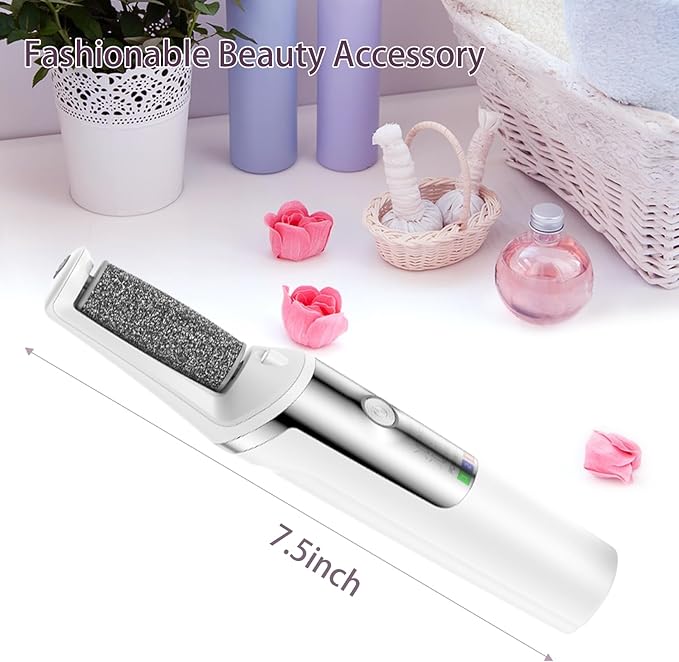 Electric Foot Callus Remover, Rechargeable Electronic Foot File Foot Scrubber Pedicure Kits, Professional Pedicure Tools Smooth Pedicure Wand, Foot Care for Dead Skin Ideal Gift, 3 Rollers,3 Speeds