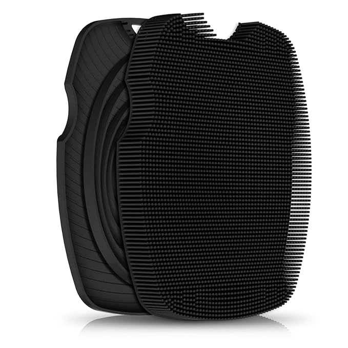 Silicone Body Scrubber - Anti Zinc Infused-Highly Elastic Bristles Exfoliating Body Scrubber for Shower Body,Cellulite Reduction,Blood Circulation- Black
