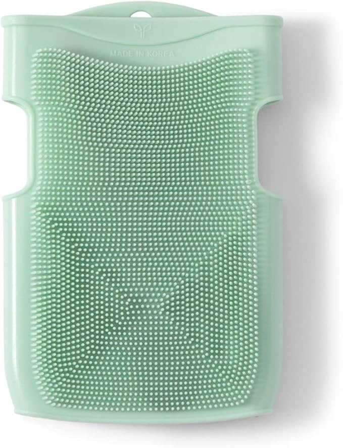 Innobaby Double Sided Silicone Massage Mitt Bath Scrubber Shower Brush & Scalp Massager/Mint