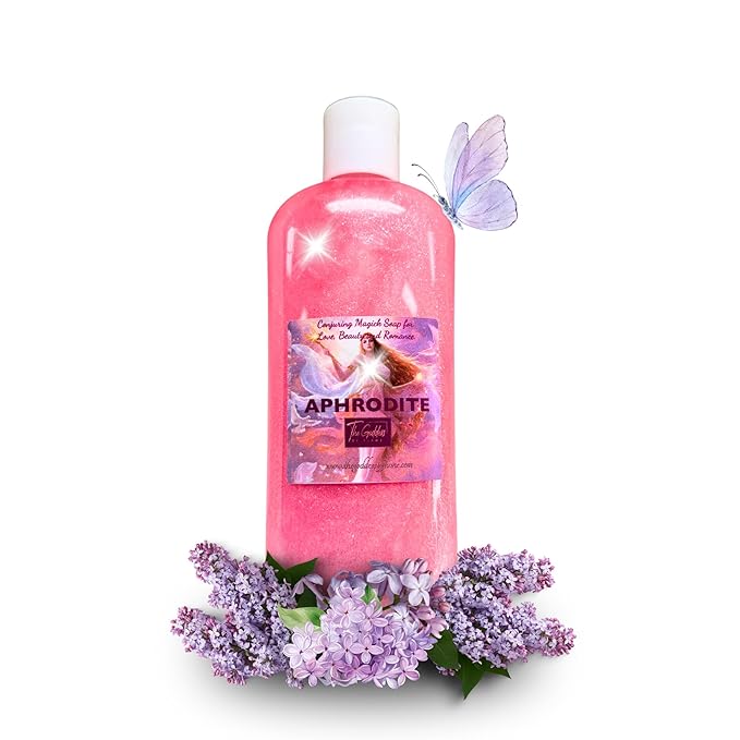 Aphrodite Shower Gel – 8 oz Handmade Body Wash for Love, Beauty & Sensual Energy – Lilac Scent – Altar-Charged Goddess Ritual Cleanser – Wiccan, Pagan, Self-Love Magick – Vegan & Sulfate-Free