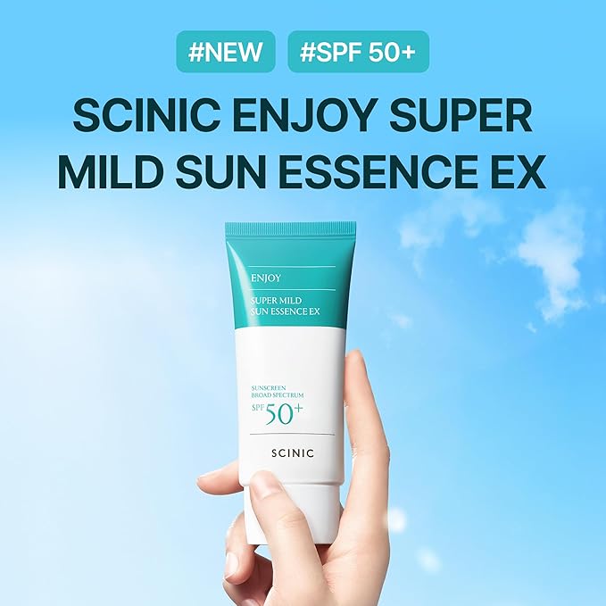 SCINIC Enjoy Super Mild Sun Essence EX 1.69 fl oz(50ml) SPF 50+ | Lightweight, Fast-Absorbing, Hydrating Sunscreen | Korean Skincare