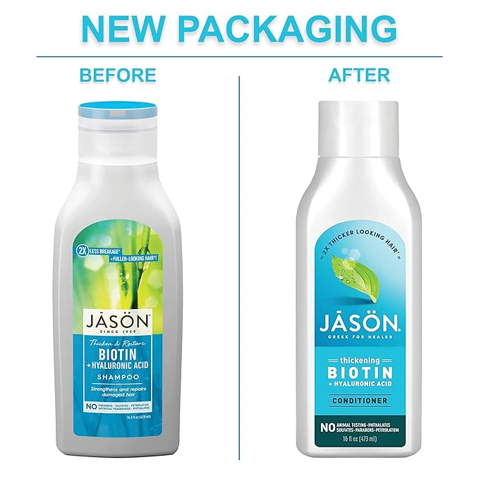 Jason Conditioner, Thicken & Restore Biotin and Hyaluronic Acid, 16 Oz