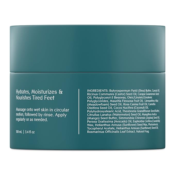 Bare August Foot Cream & Heel Balm Butter lotion for Soft, Smooth & Healthy Feet - Foot Moisturizer and Callus Cream Softener to Repair Rough, Dry, Cracked Feet (3.4 fl oz)