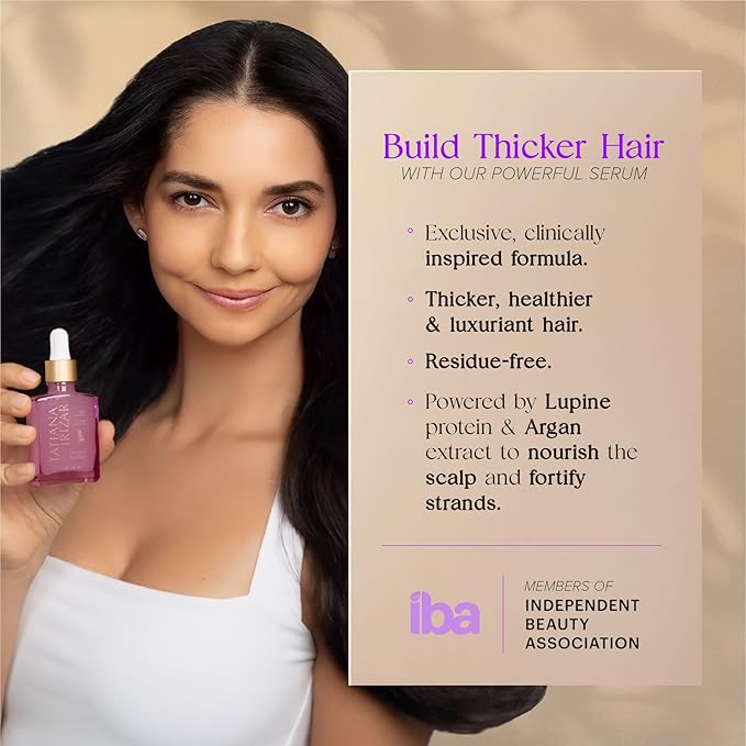 Hair Thickening Serum - 2 Pack Hair Density Serum Builder for Women Made in USA 30ml - Clinically Proven Scalp Treatment Non-Greasy - Biotin, Argan & Pea Peptides - For Thinning, Fine or Damaged Hair