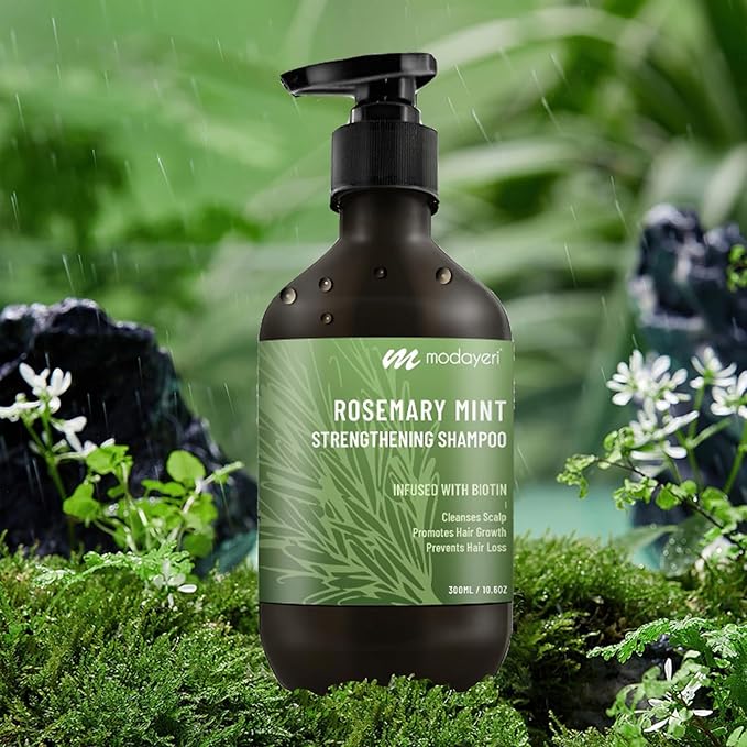 Rosemary Mint Strengthening Shampoo with Biotin - Provide Nourishment & Scalp Health, Cleanses and Helps Strengthen Hair, 10.14 Fl Oz.