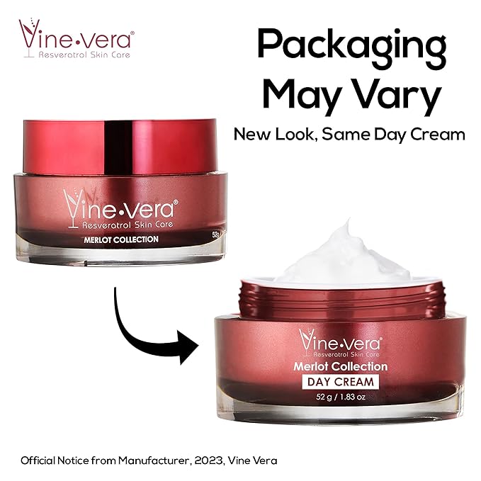 Vine Vera Merlot Day Cream and Peeling Gel Set - Contains Resveratrol - Anti Aging Skin Care