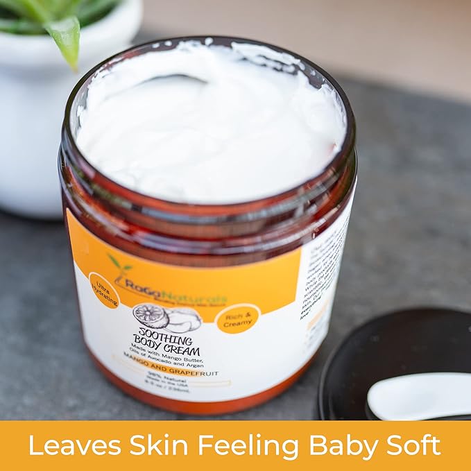 RaGaNaturals Tropical Body Lotion 16fl oz and Body Cream 8fl oz, Ultra Hydrating Moisturizer for Women, Men, Babies and Kids.