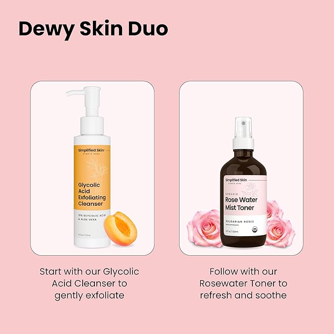 Rose Water Spray for Face & Hair – Pure USDA Organic Rosewater Toner – Refreshing Mist for Skin Care, Makeup & Locs – Natural Rose Scent, 4 Oz (2 Pack)