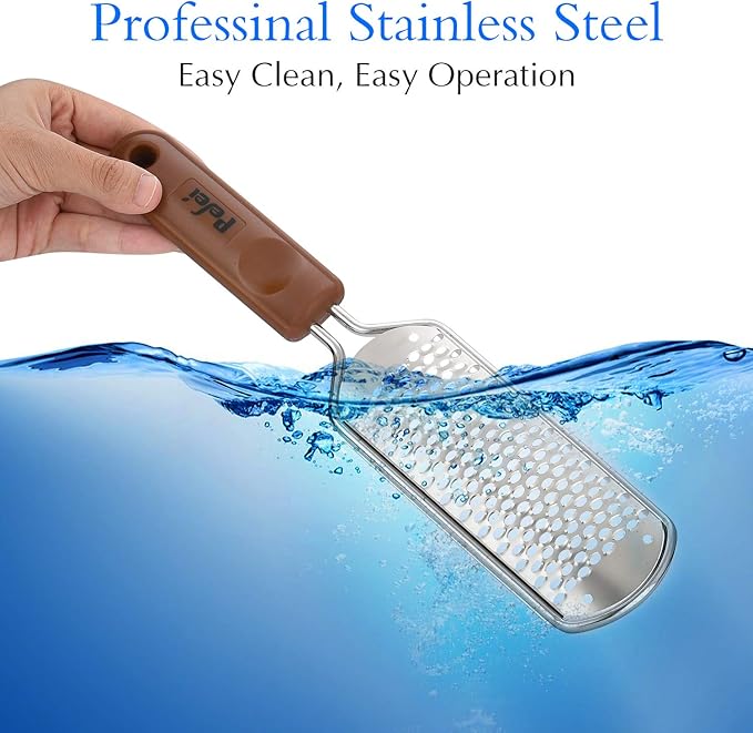 Professional Pedicure Foot File, Colossal Stainless Steel Detachable Foot Scrubber, Hard Skin Removers Pedicure Rasp for Wet and Dry Feet