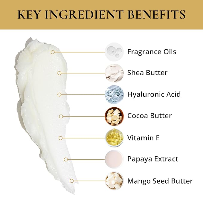 LUXURY LIFE Bed Butter - Irresistibly Fragranced Mood-Enticing Butter Infused with Hyaluronic Acid. Extra Rich Calming Nighttime Moisturizer for Sensual Stimulating Experience (Island Passion, 8 oz)