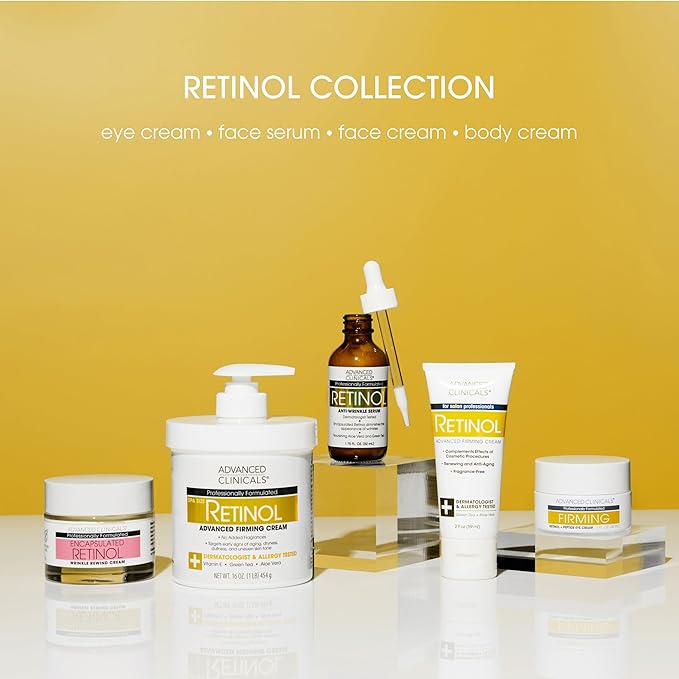 Advanced Clinicals Retinol Serum For Face | Visible Anti Aging Retinol Serum Skin Care Face Moisturizer With Vitamin E Helps Improve Look Of Wrinkles, Fine Lines, & Uneven Skin Tone, 1.75 Fl Oz