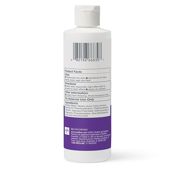 Medline Soothe & Cool Moisturizing Body Lotion, 8-oz Flip-Top Bottle, Scented, 1 Count (Pack of 2)