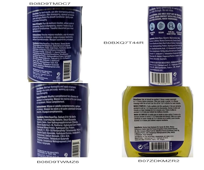 Difeel Biotin Regimen for Hair Growth - 4-Step Shampoo, Condition and Treatment System (4-PC SET)