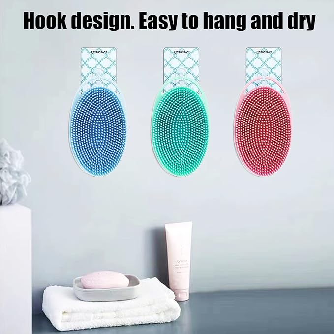 Soft Exfoliating Body Bath Shower Scrubber - Silicone Body Brush, 3 Pack for Kids and Adults with All Kinds of Skin