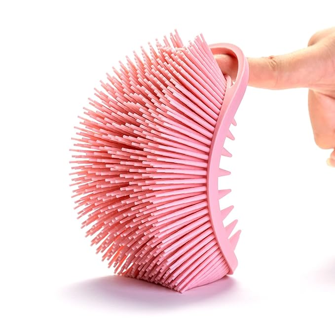 Premium Sensory Brushes for Kids or Autism,Soft Silicone Body Scrubber,2 in 1 Sensory Room Occupational Therapy,Silicone Loofah,Pets Shower Brush Bath Brush Shampoo Brush (3pcs(hangable-Spiked))