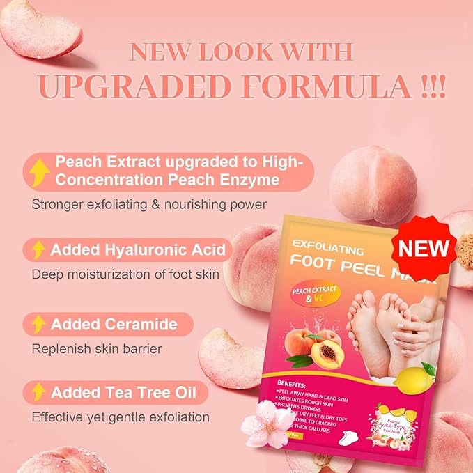 Foot Peeling Mask Exfoliant for Peeling Off Calluses, Natural Exfoliator for Dry Dead Skin, Callus, Repair Rough Heels Soft Smooth Touch