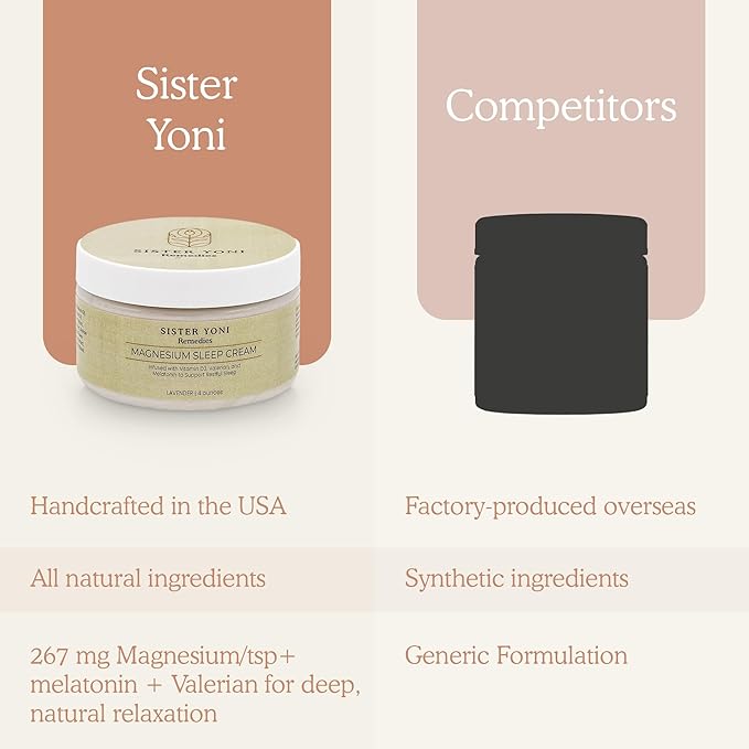 Magnesium Cream for Sleep - Lavender, Valerian Root, Vitamin D3 & Melatonin - Calming Natural Topical Magnesium Lotion Butter - Handcrafted in Small Batches in the USA