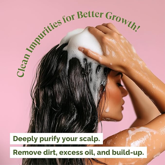 Just Nutritive Onion & Rosemary Shampoo for Hair Growth, Thickening, Strengthening - Sulfate-Free, Enriched with Red Onion Oil, Rosemary Oil, Tea Tree - 16 oz