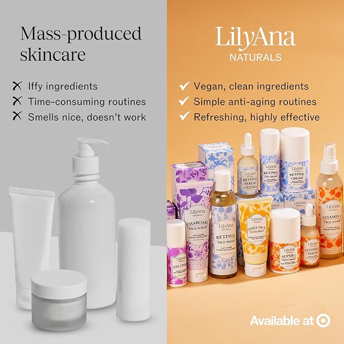 LilyAna Naturals Charcoal Face Scrub - Facial Exfoliator - Microdermabrasion Scrub - Facial Skin Care Products for Women and Men - Lavender and Tea Tree Oil - 3oz