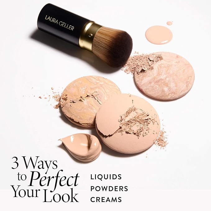 LAURA GELLER NEW YORK Retractable Airbrush Kabuki Brush for All Face Makeup & Foundation for Liquid, Cream and Powder Face Makeup With Aluminum Handle