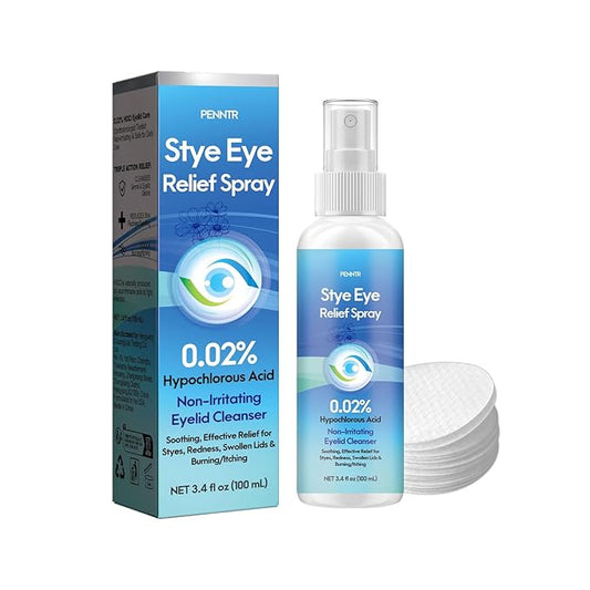 Stye Eye Drops, Relief Spray for Styes, Chalazions & Redness, Eye Serum with 0.02% Hypochlorous Acid, Gentle Formula and Quickly Soothing, 3.4 Fl. Oz (1 PC)