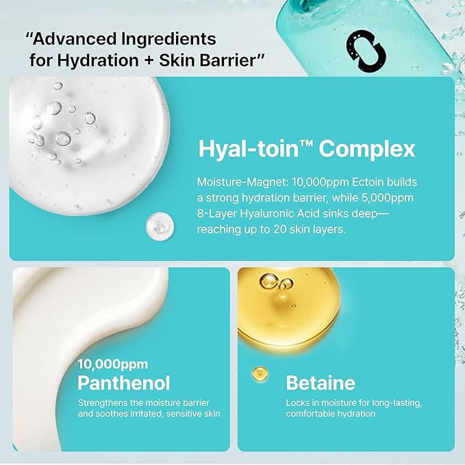 Overlaps Natrun Oasis Ectoin Submarine Toner | Long-Lasting Hydration & Moisture Barrier with Ectoin, Panthenol, Betaine, Alcohol-Free Korean Facial Toner, 8.45 fl oz