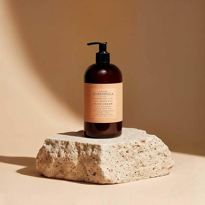 Jaboneria Marianella Violet & Bergamot Hydrating Hand Cream, 16 fl oz – Botanical Moisturizing Lotion with Kalahari Oil & Floral Citrus Scent