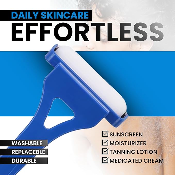 Long Handle Lotion Applicator – Flexible Cream Spreader for Back & Body – Apply Sunscreen, Tanning Lotion, or Moisturizer – Washable Pad – Ideal for Seniors, Travel & Gifting