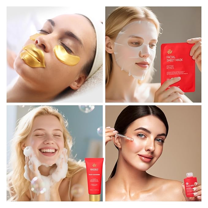 35 Pcs Christmas Gift for Women, Red Rose Bath and Body Basket Gift, Face Skin Care Kit, Home Spa Self Care, Lip Gloss, Diffuser, Necklace, Birthday, Valentines, Mother Day, Bridal Shower, Anniversary