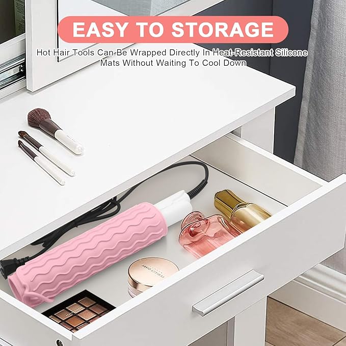 Plus Size Silicone Heat Resistant Mat, Portable Travel Hot Tools Pad Cover for Curling Iron, Flat Iron, Hair Straightener and Other Hair Styling Tools(12.0" x 9.0")