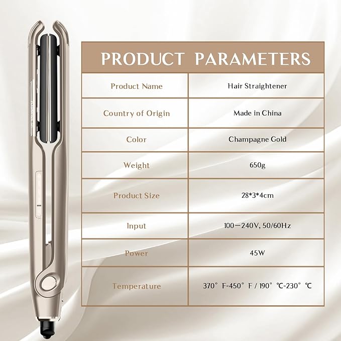 RUCHA 1 Inch Flat Iron Hair Straightener, 30S Fast Heating Ceramic Hair Straighteners for Women, Plasma Ions Hair Straightener and Curler Get Frizz-Free, Mini Hair Straighteners for Travel, Gold