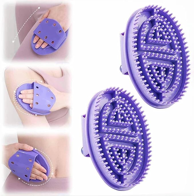 Massage Brush for Belly Body Relaxation Massage Comb Essential Oil Brush Body Scrubber Bath Body Brushes SPA Massager Device, Meridian Pressure Brush for Belly, Arms, Legs, Back (2 Pcs)