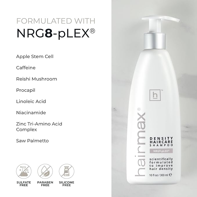 Hairmax Density Shampoo for Thinning Hair Cleanses and Exfoliates For Men & Women 10 fl oz /300 ml